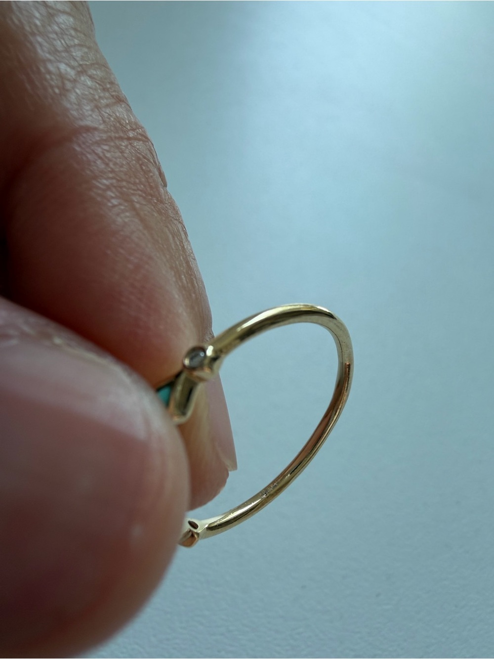 Elegant Gold and Turquoise Bangle - Picture 4 of 4